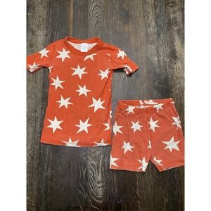 HANNA ANDERSSON STARBRIGHT ORANGE SHORT JOHN PAJAMAS Sz 5